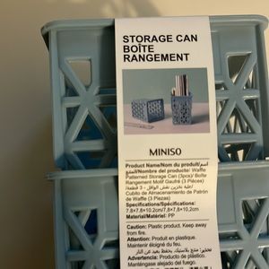 New Set of 3 Plastic Dusty Blue Small Storage